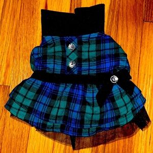 Doggie Top Paw Blue Green Dress